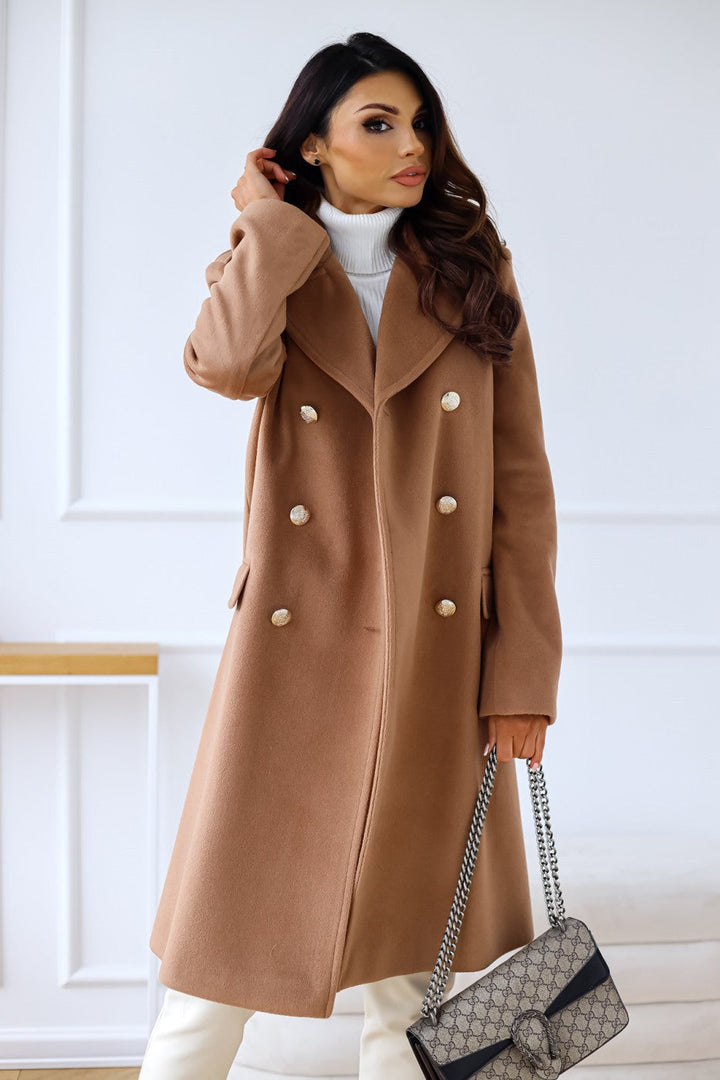 Double-breasted women's wool coat – Celina