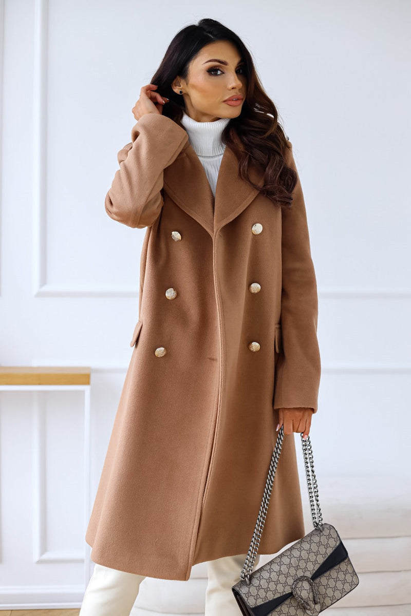 Double-breasted women's wool coat – Celina