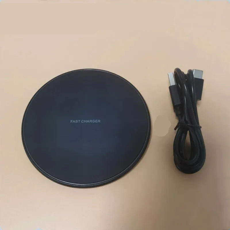 30W WIRELESS FAST CHARGER FOR IPHONE & OTHER DEVICES | INDUCTION CHARGING PAD-Black with cable-State of Style