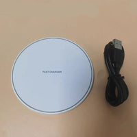 30W WIRELESS FAST CHARGER FOR IPHONE & OTHER DEVICES | INDUCTION CHARGING PAD-White with cable-State of Style