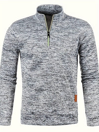 Men's pullover with neck zip for autumn & winter - Matteo