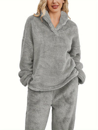 Warm Coral Fleece Women's Loungewear Set – Fenna