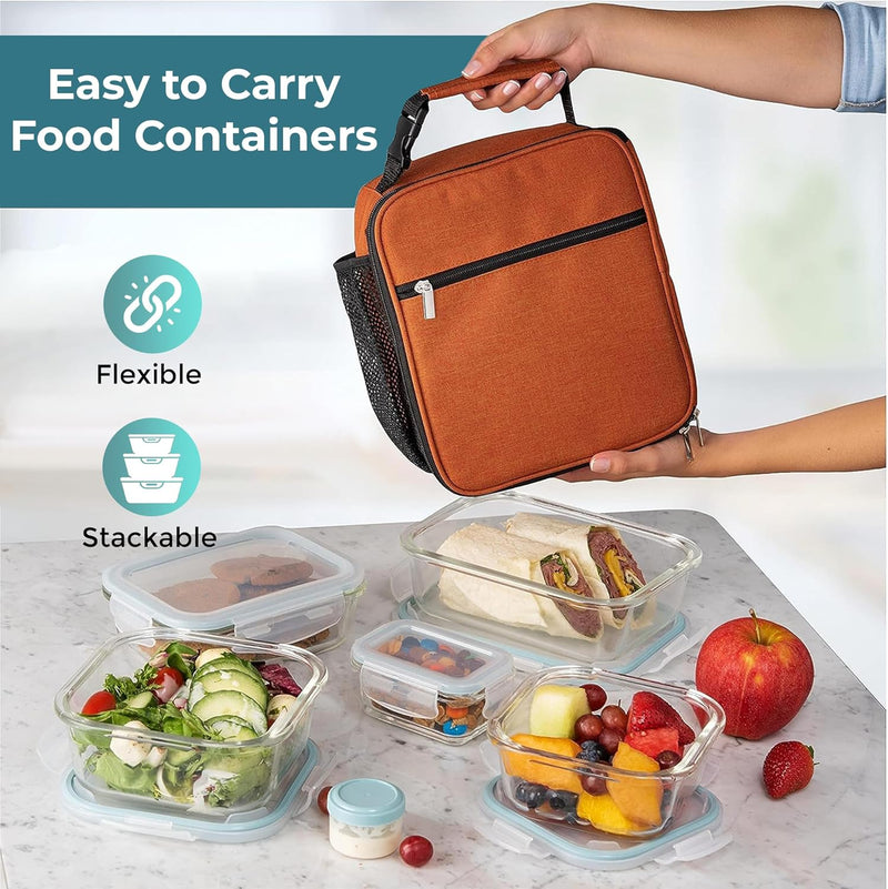 35-piece set of glass food storage containers with lids-State of Style