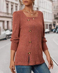 Knitted Ladies Top with Buttons – Mireille