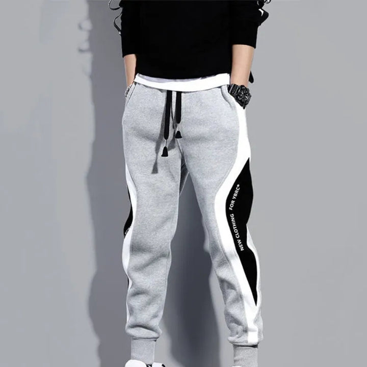 Tapered Men's Patchwork Joggers with Drawstring – Rafael