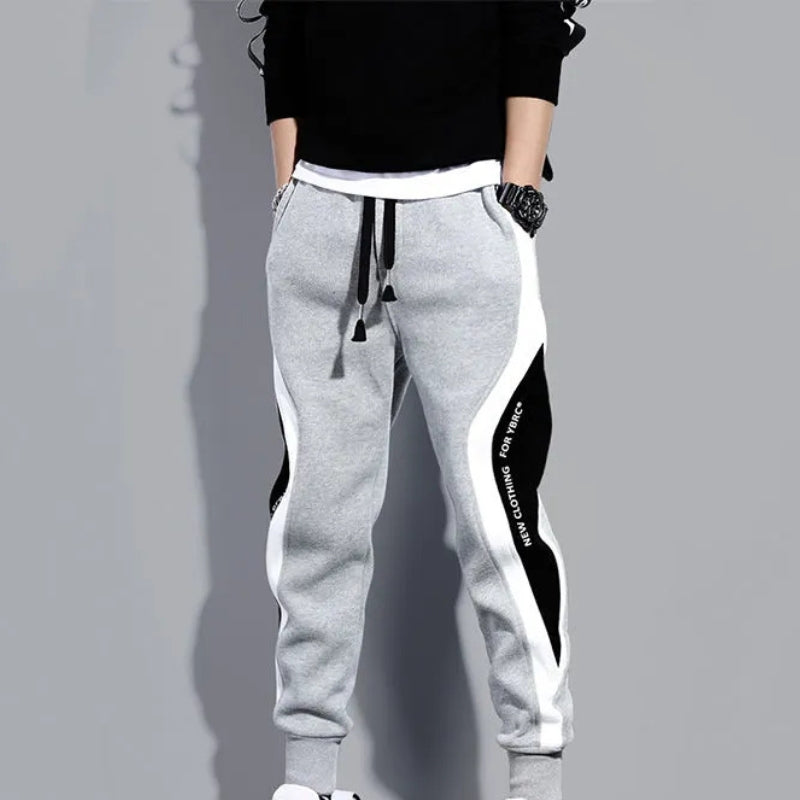Tapered Men's Patchwork Joggers with Drawstring – Rafael