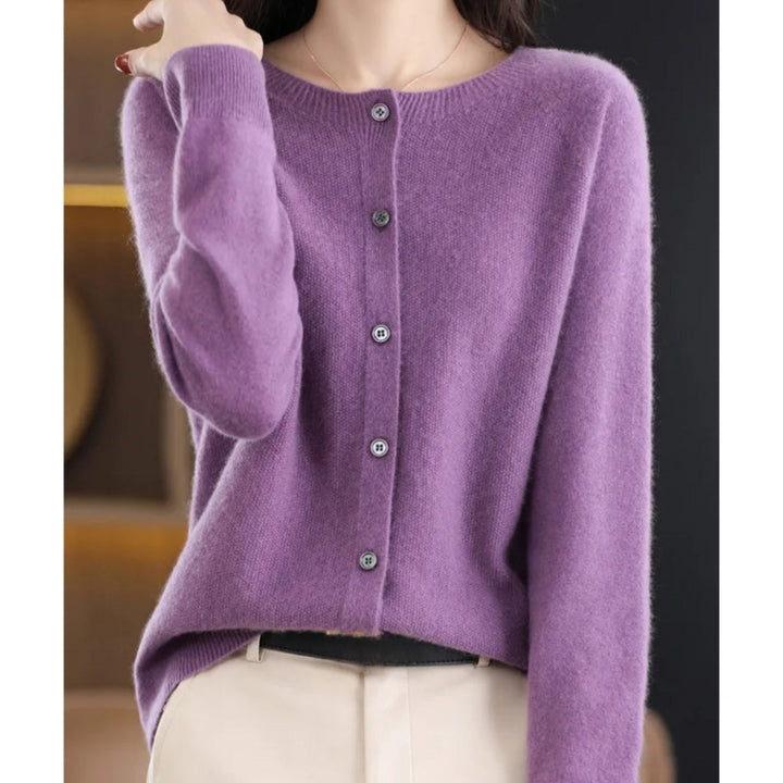 Ladies' Round Neck Cardigan – Amalia Autumn Enchantment