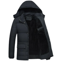 Black Padded Men's Winter Coat with Modern Cut – Leon