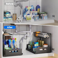 2-Tier Under Sink Sliding Cabinet Organiser – Arlo