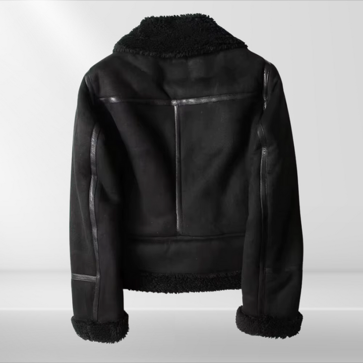 Ladies' Fleece Sherpa Bomber Jacket with Zip – Amira