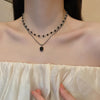 Elegant Silver Double Chain Necklace