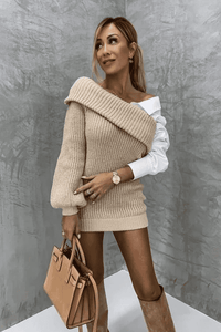Women's knitted dress with attached shirt – Elodie