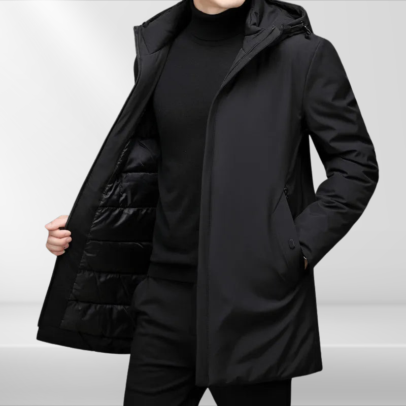 Classic men's hoodie jacket with duck down filling – Matteo