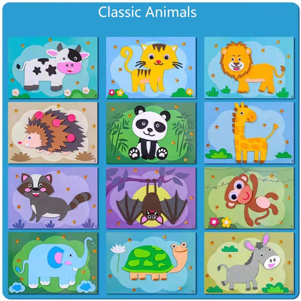 3D Animal Sticker Set - Fantasy Flora-Animals Version A-12 Pieces-State of Style