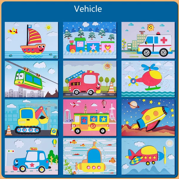 3D Animal Sticker Set - FantasyFlora-Vehicle-12 pieces-State of Style