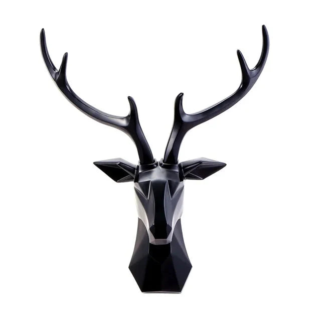 3D Deer Head Sculpture for a Majestic Atmosphere - RegalDeer-Black-D30 x H45cm-State of Style