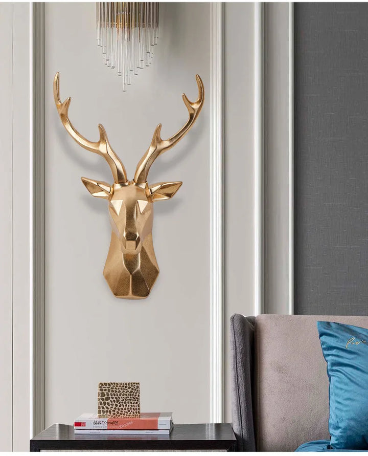 3D Deer Head Sculpture for a Majestic Atmosphere - RegalDeer-Black-D30 x H45cm-State of Style