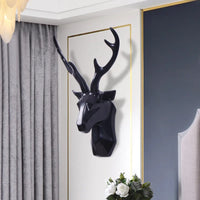 3D Deer Head Sculpture for a Majestic Atmosphere - RegalDeer-Black-D30 x H45cm-State of Style