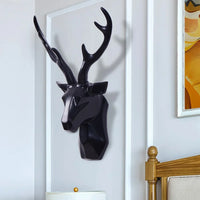 3D Deer Head Sculpture for a Majestic Atmosphere - RegalDeer-Black-D30 x H45cm-State of Style