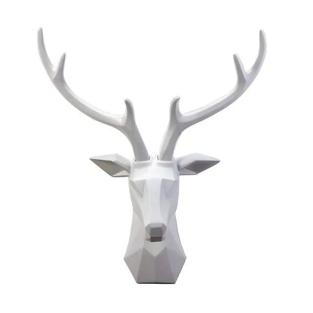 3D Deer Head Sculpture for a Majestic Atmosphere - RegalDeer-White-D30 x H45cm-State of Style