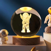 3D Engraved Crystal Sphere - Celestia-Astronaut-State of Style