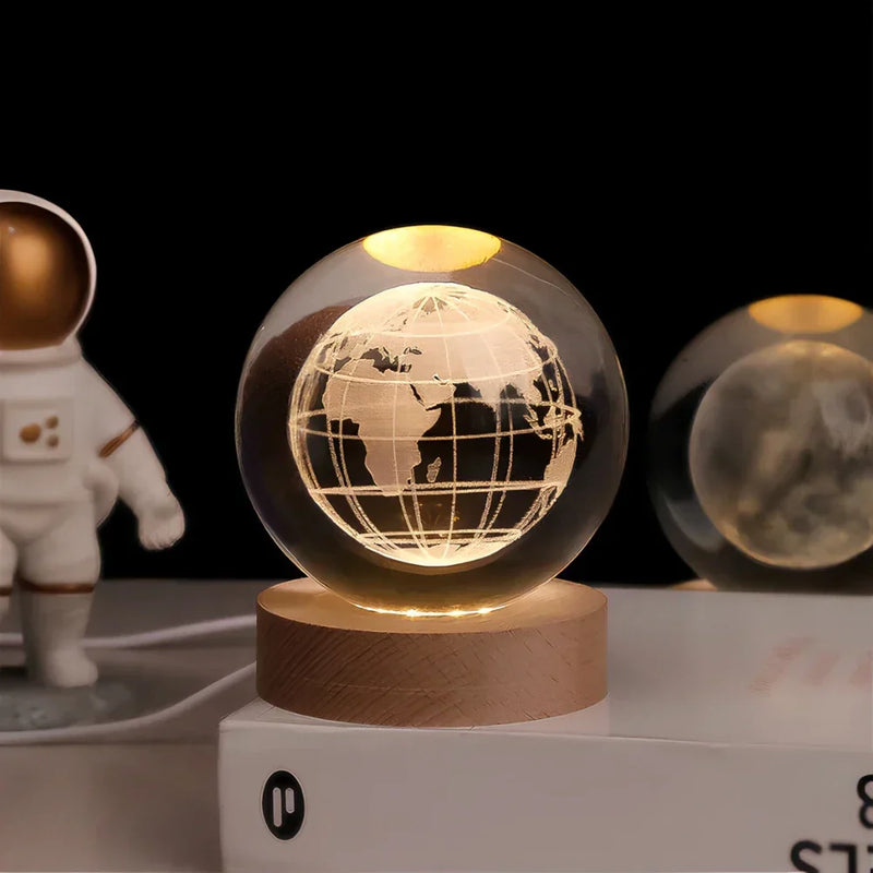 3D Engraved Crystal Sphere - Celestia-Earth-State of Style