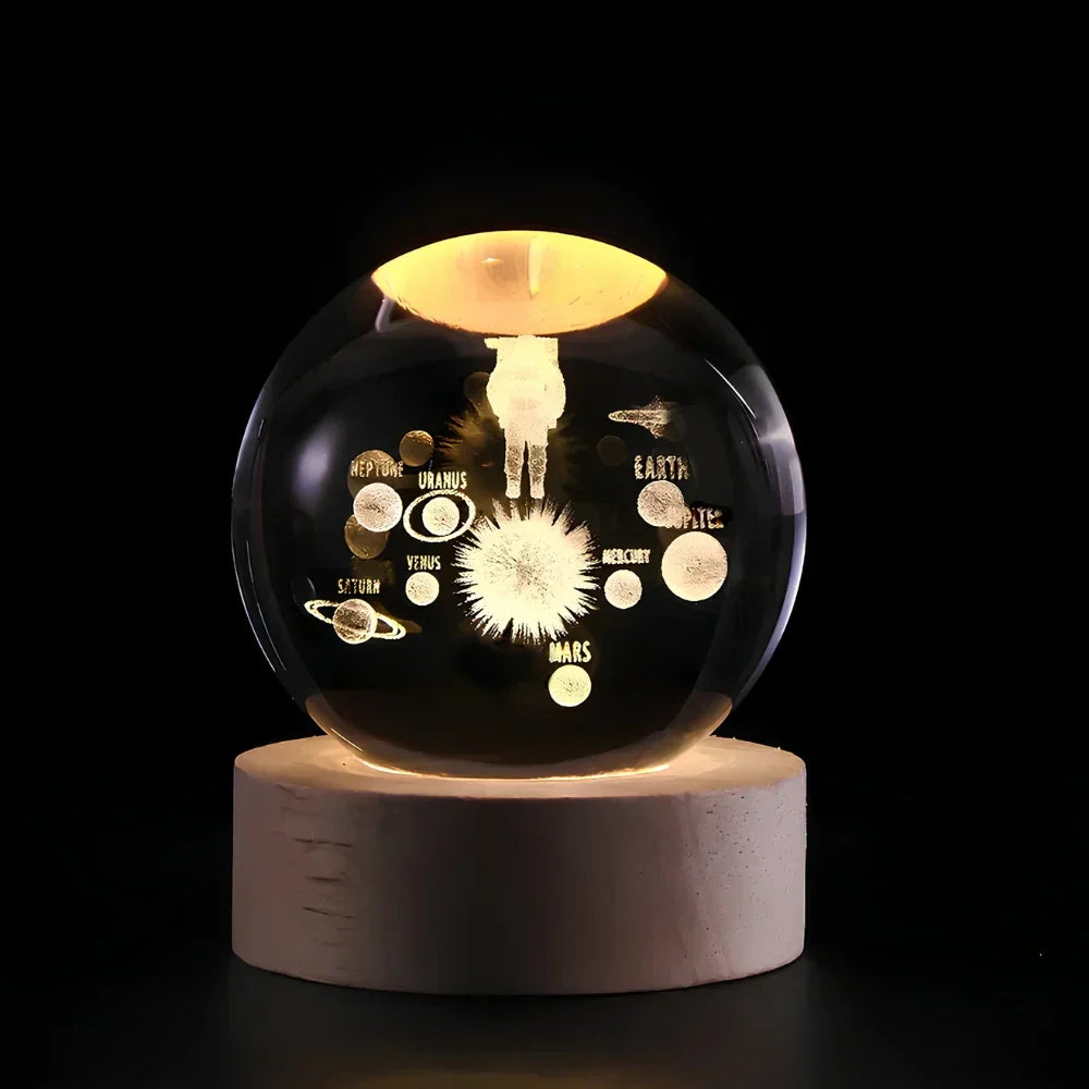 3D Engraved Crystal Sphere - Celestia-Space Travel-State of Style