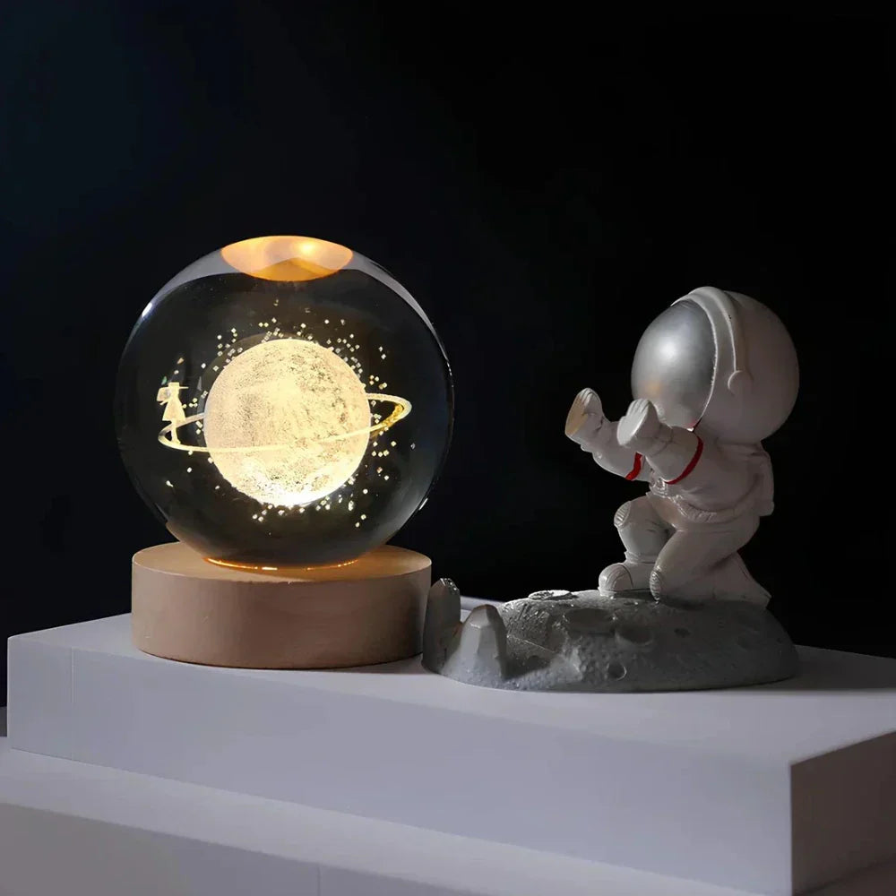 3D Engraved Crystal Sphere - Celestia-Space Traveler-State of Style