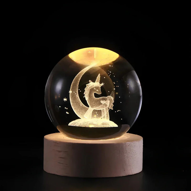 3D Engraved Crystal Sphere - Celestia-Unicorn-State of Style
