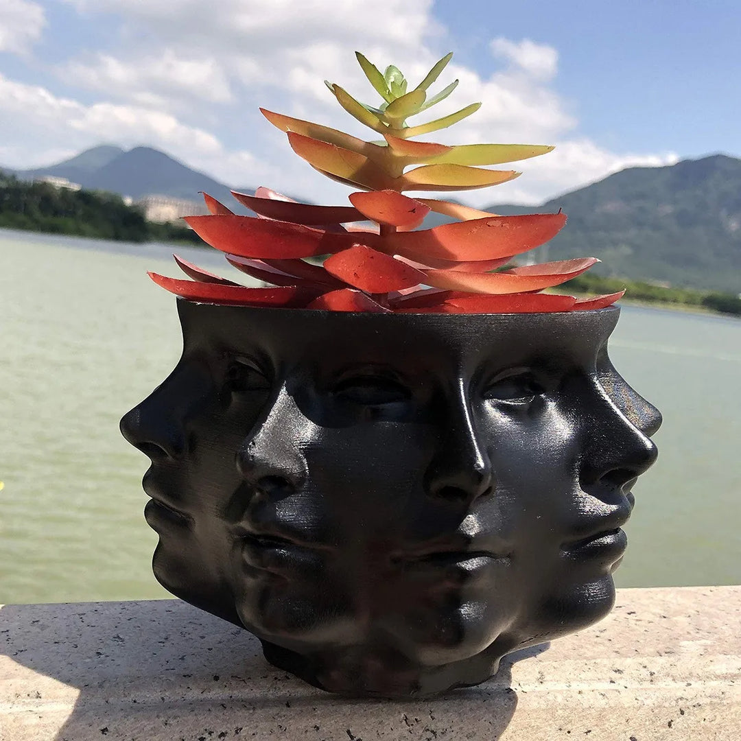 3D Face Pot - FaceBloom-Black-State of Style