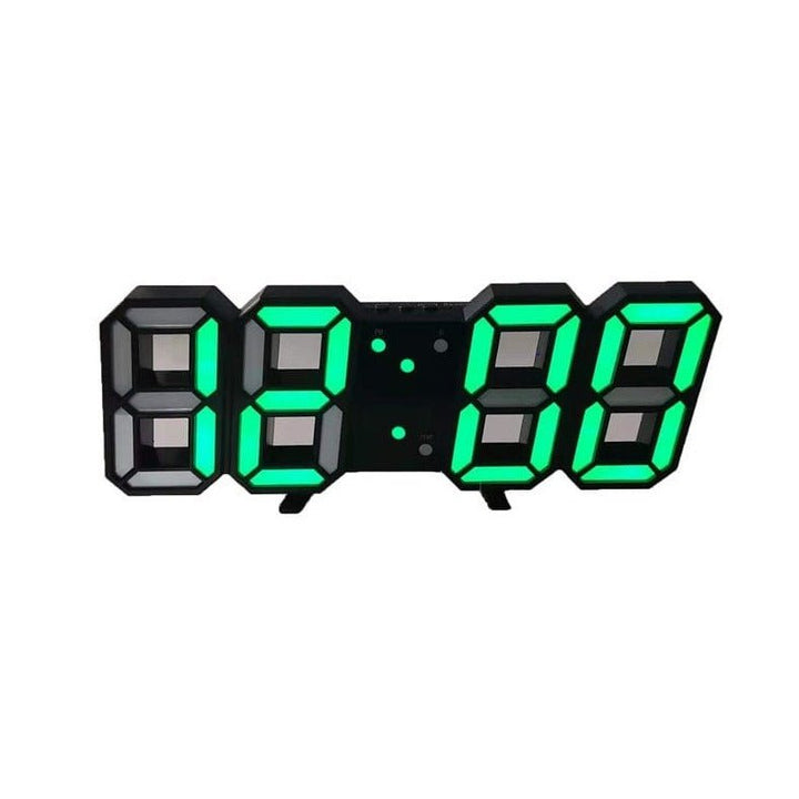 3D LED Wall Clock with Dimmable Lighting – Timora-Green-State of Style