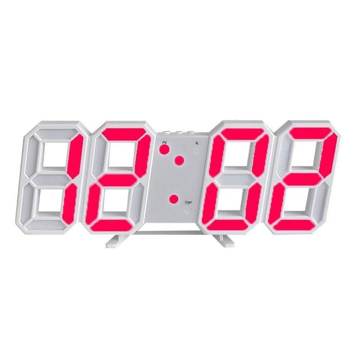 3D LED Wall Clock with Dimmable Lighting – Timora-Red-State of Style