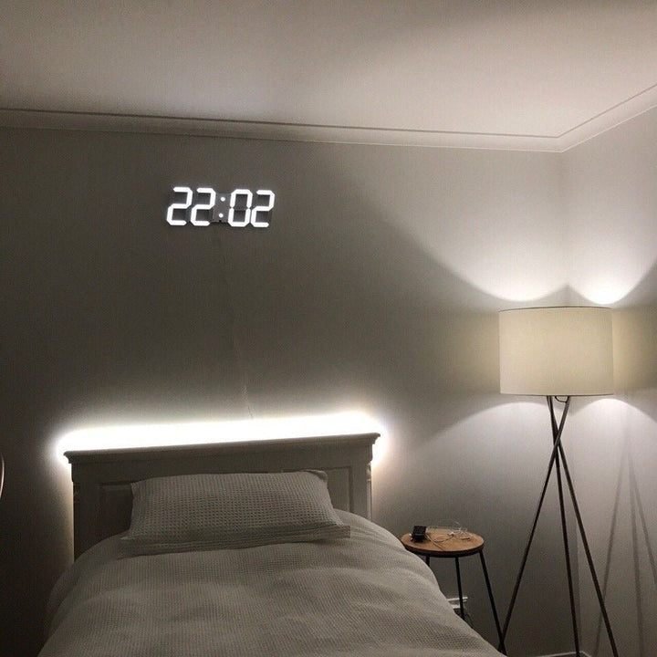 3D LED Wall Clock with Dimmable Lighting – Timora-White-State of Style