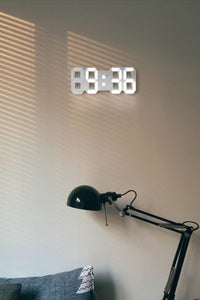 3D LED Wall Clock with Dimmable Lighting – Timora-White-State of Style