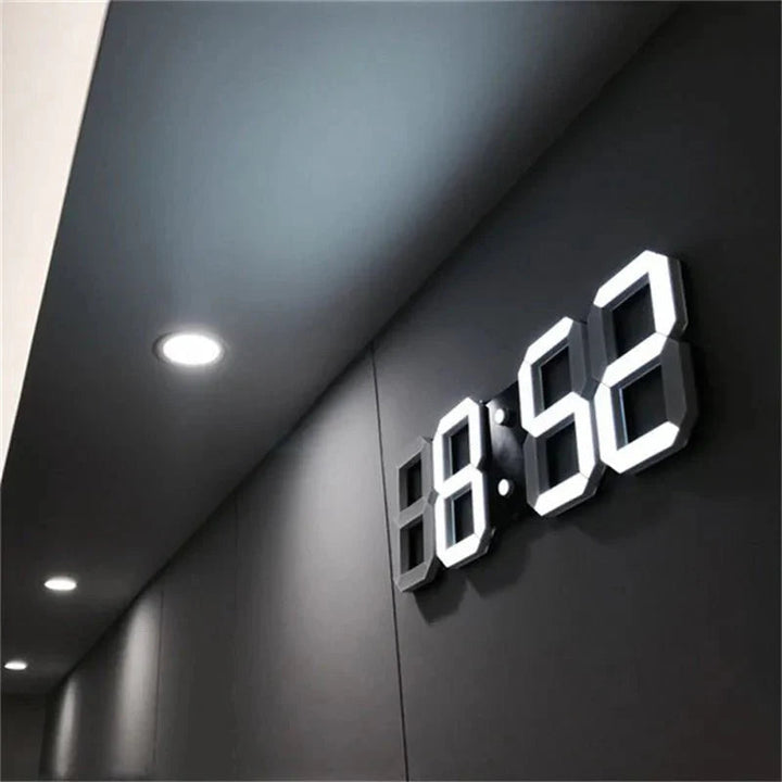 3D LED Wall Clock with Dimmable Lighting – Timora-White-State of Style