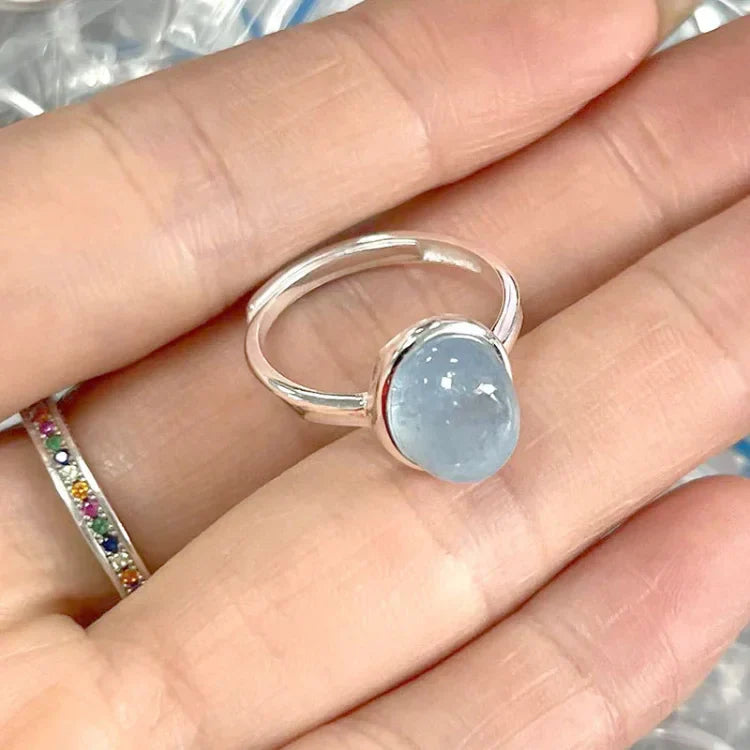 Aquamarine Silver Ring – Nerida