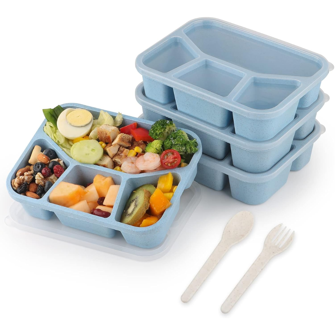 4-Pack Bento Snack Box – 4 Compartments-Blue-State of Style