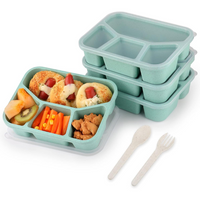 4-Pack Bento Snack Box – 4 Compartments-Green-State of Style