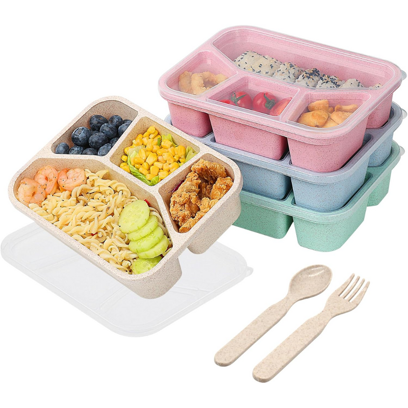 4-Pack Bento Snack Box – 4 Compartments-Multi Coloured-State of Style
