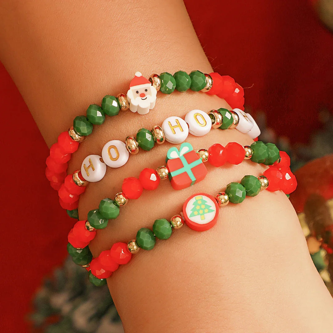 4 PIECE CHRISTMAS BEAD BRACELET SET-State of Style