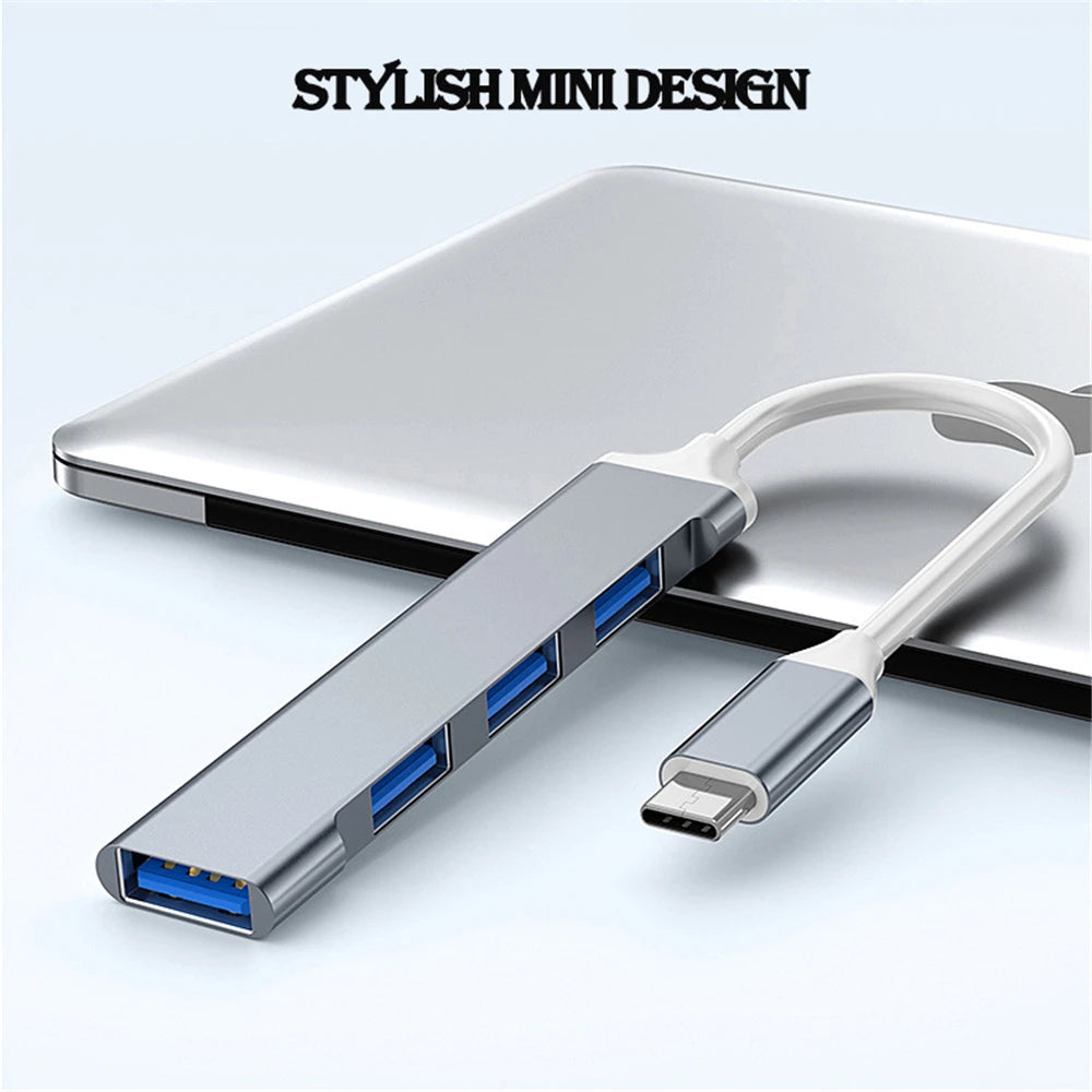 4-Port USB 3.0 & 2.0 Multiport Hub with Type-C Adapter – Buy 1, Get 1 Free-USB Grey-State of Style
