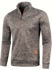 Men's pullover with neck zip for autumn & winter - Matteo