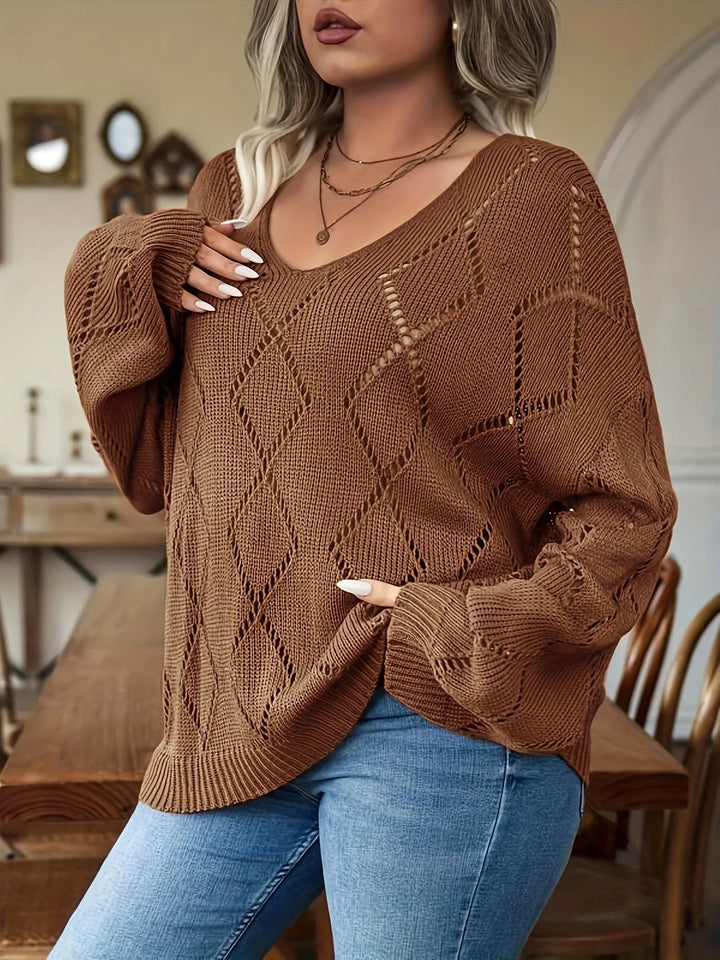 Women's Oversized Knit Sweater in Plus Size – Marietta