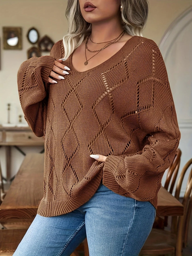 Women's Oversized Knit Sweater in Plus Size – Marietta
