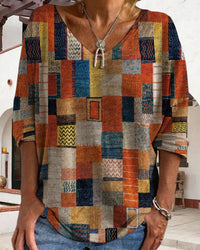 Autumnal loosely cut cotton top – Amira