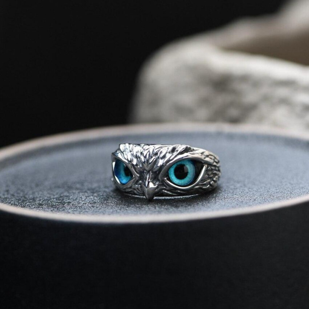 Silver Opal Owl Charm Ring - Ophelia