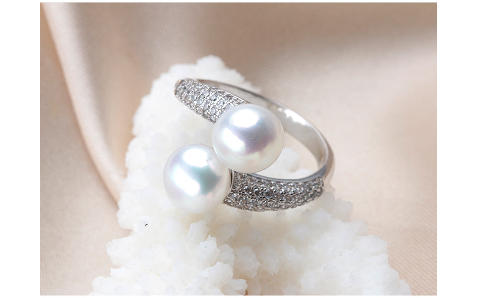 Adjustable Ring | Natural Freshwater Pearls | Elegant Statement Jewellery