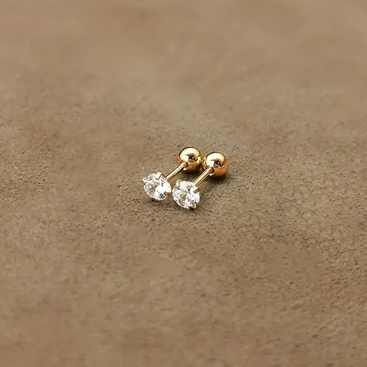 Stylish Zirconia Titanium Stud Earrings - Lumen