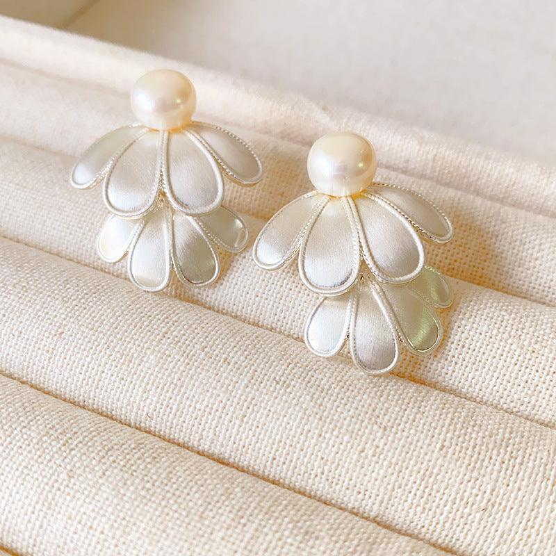 Double Layered Petal Earrings - Lunara