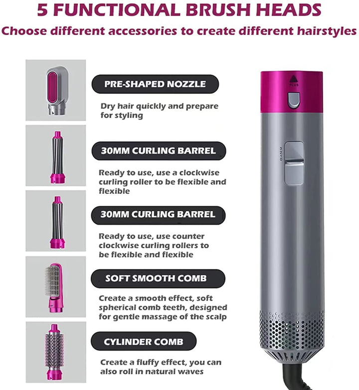 5-in-1 Warm Air Hair Dryer Brush – Aurevia-State of Style